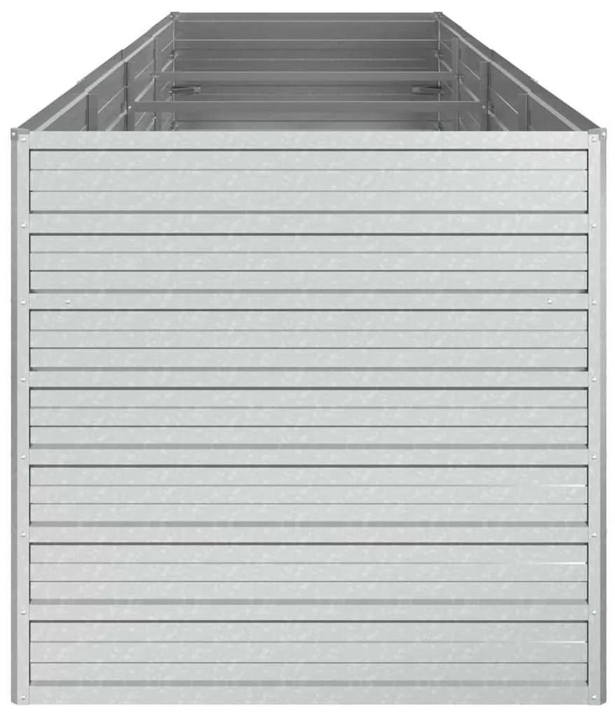 vidaXL Ζαρντινιέρα Υπερυψωμένη Ασημί 320x80x77 εκ. Γαλβανισμ. Χάλυβας