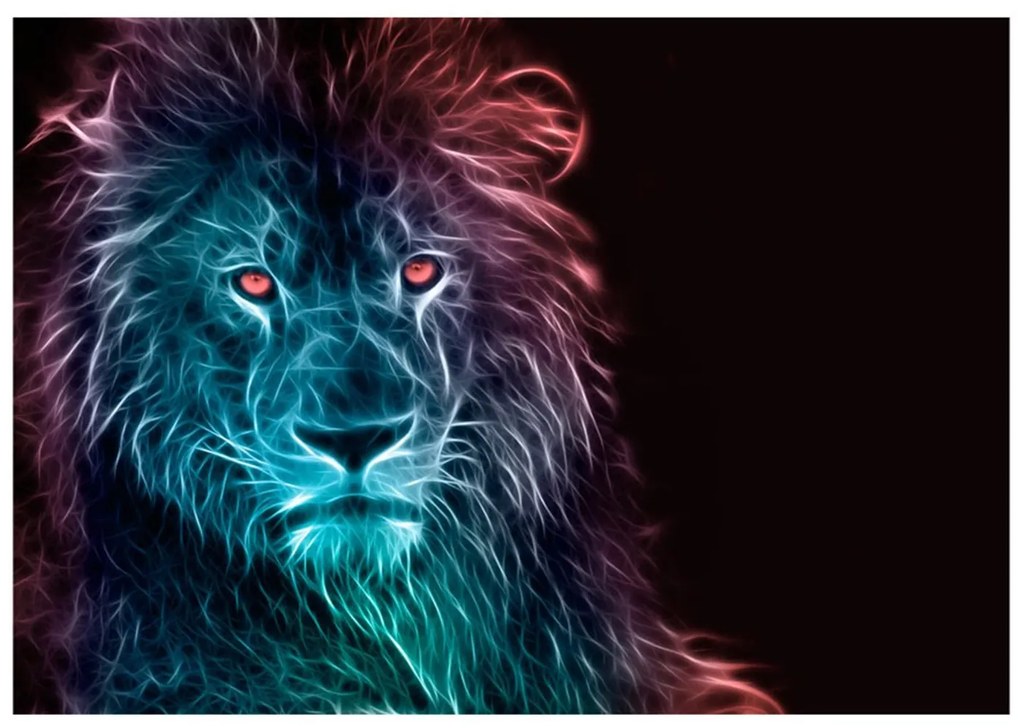 Φωτοταπετσαρία - Abstract lion - rainbow 100x70