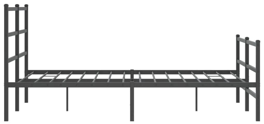 Πλαίσιο Κρεβατιού με Κεφαλάρι/Ποδαρικό Μαύρο 140x190εκ. Μέταλλο - Μαύρο