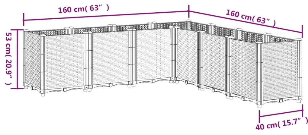 ΖΑΡΝΤΙΝΙΕΡΑ ΚΗΠΟΥ ΚΑΦΕ 160X160X53 ΕΚ. ΠΟΛΥΠΡΟΠΥΛΕΝΙΟ 367870