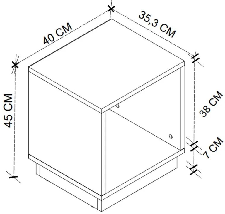 Κομοδίνο Gino Megapap χρώμα λευκό 40x35,3x45εκ.