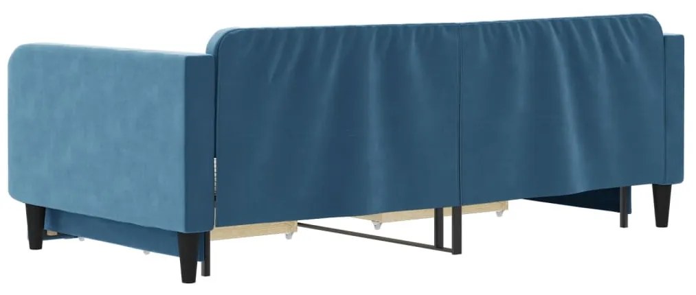 vidaXL Καναπές Κρεβάτι Συρόμενος Μπλε 100x200 εκ. Βελούδινος Συρτάρια