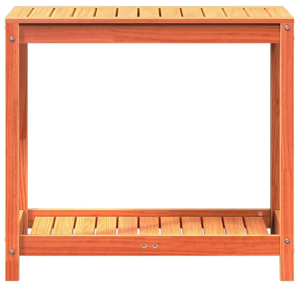 vidaXL Τραπέζι Κηπουρικής με Ράφι Καφέ 82,5x50x75εκ. Μασίφ Ξύλο Πεύκου