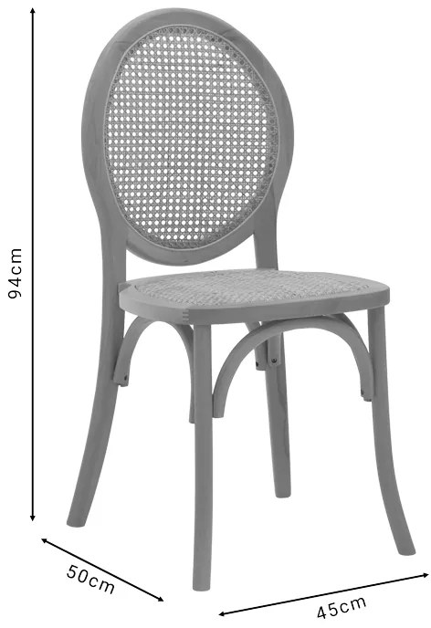 Καρέκλα Camil pakoworld φυσικό ξύλο οξιάς-φυσικό rattan 45x50x94εκ - 263-000030