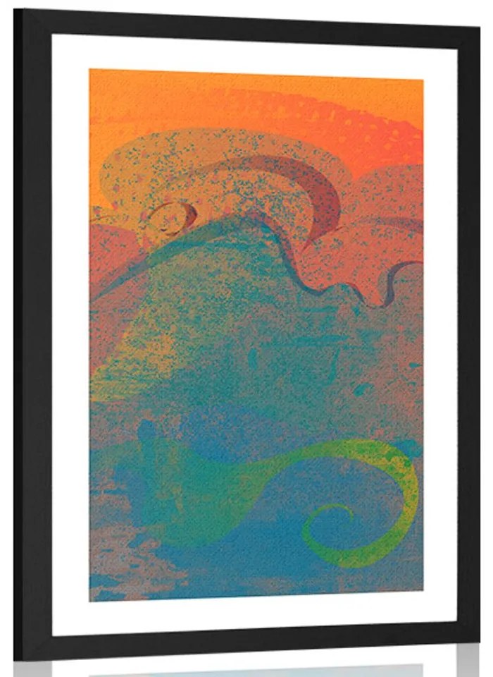 Αφίσα με παρπαστού Αφηρημένο σχέδιο της θάλασσας - 20x30 white