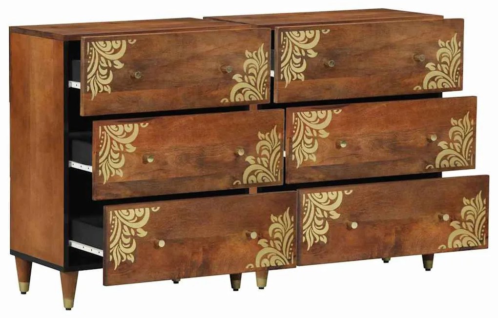 vidaXL Πλαϊνό γραφείο με συρτάρι 2 pcs καφέ μελί 60 x 33 x 75 cm