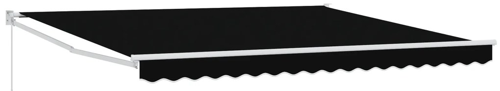 vidaXL Manual Retractable Awning Μαύρη 400x300 εκ.