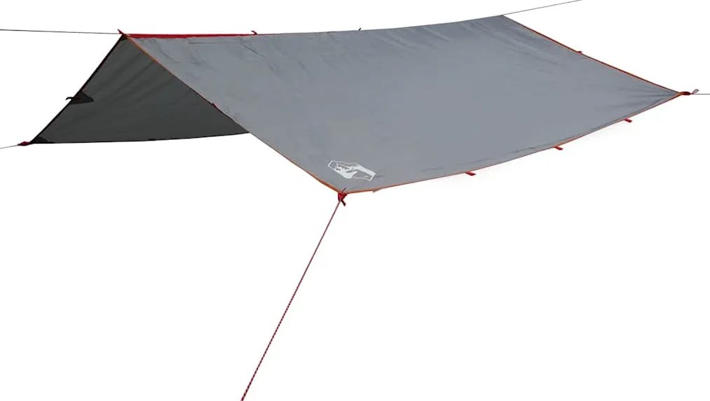 vidaXL Μουσαμάς Κάμπινγκ Αδιάβροχος Γκρι/Πορτοκαλί 360 x 294 εκ.