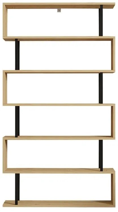 Βιβλιοθήκη Ziza σε oak απόχρωση 90x22x162,6 εκ. 90x22x162.6 εκ.