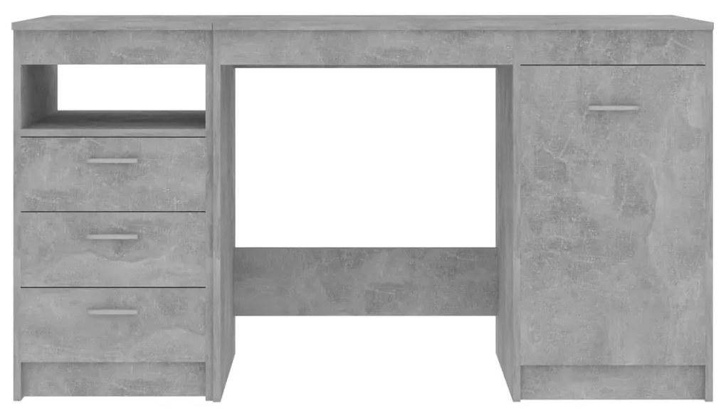 vidaXL Γραφείο Γκρι Σκυροδέματος 140 x 50 x 76 εκ. από Επεξ. Ξύλο