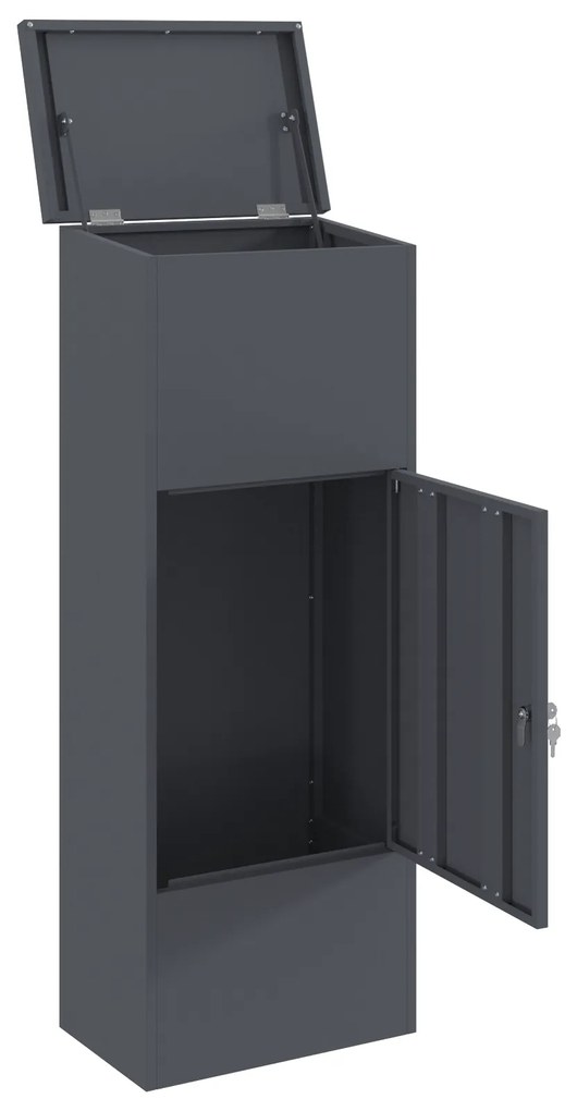 vidaXL Θυρίδα Πακέτων Ανθρακί 44.5 x 29 x 110.5 εκ Ατσάλι