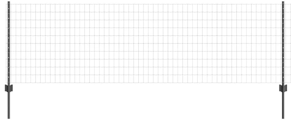 vidaXL Φράχτης με Στήλες. Γκρι 0.8 x 10 m Ατσάλι
