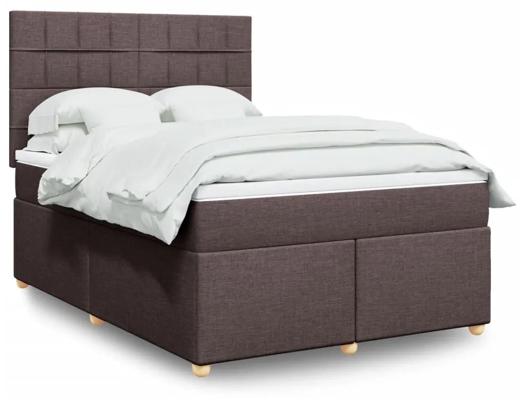 ΚΡΕΒΑΤΙ BOXSPRING ΜΕ ΣΤΡΩΜΑ ΣΚΟΥΡΟ ΚΑΦΕ 140X200 ΕΚ ΥΦΑΣΜΑΤΙΝΟ 3293606