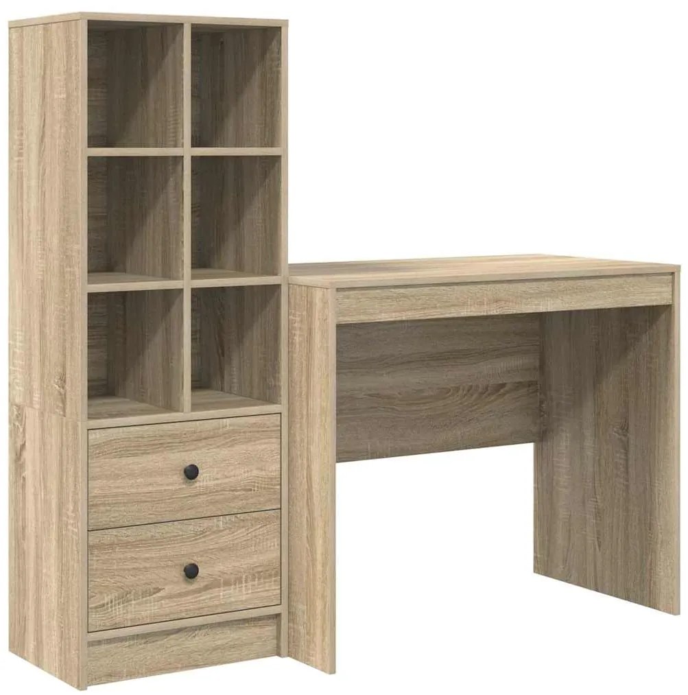 vidaXL Γραφείο με αποθηκευτικό χώρο 2 pcs Δρύς Sonoma 90 x 50 x 76 εκ.