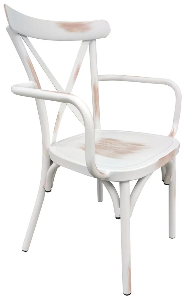 Καρέκλα Κήπου ArteLibre THOMSONS Λευκό Αντικέ Αλουμίνιο 52x52x87cm-14840076