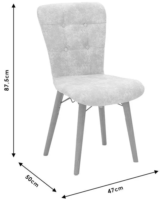 Καρέκλα Sonora μπεζ βελούδο-καρυδί πόδι 47x50x87.5 εκ.