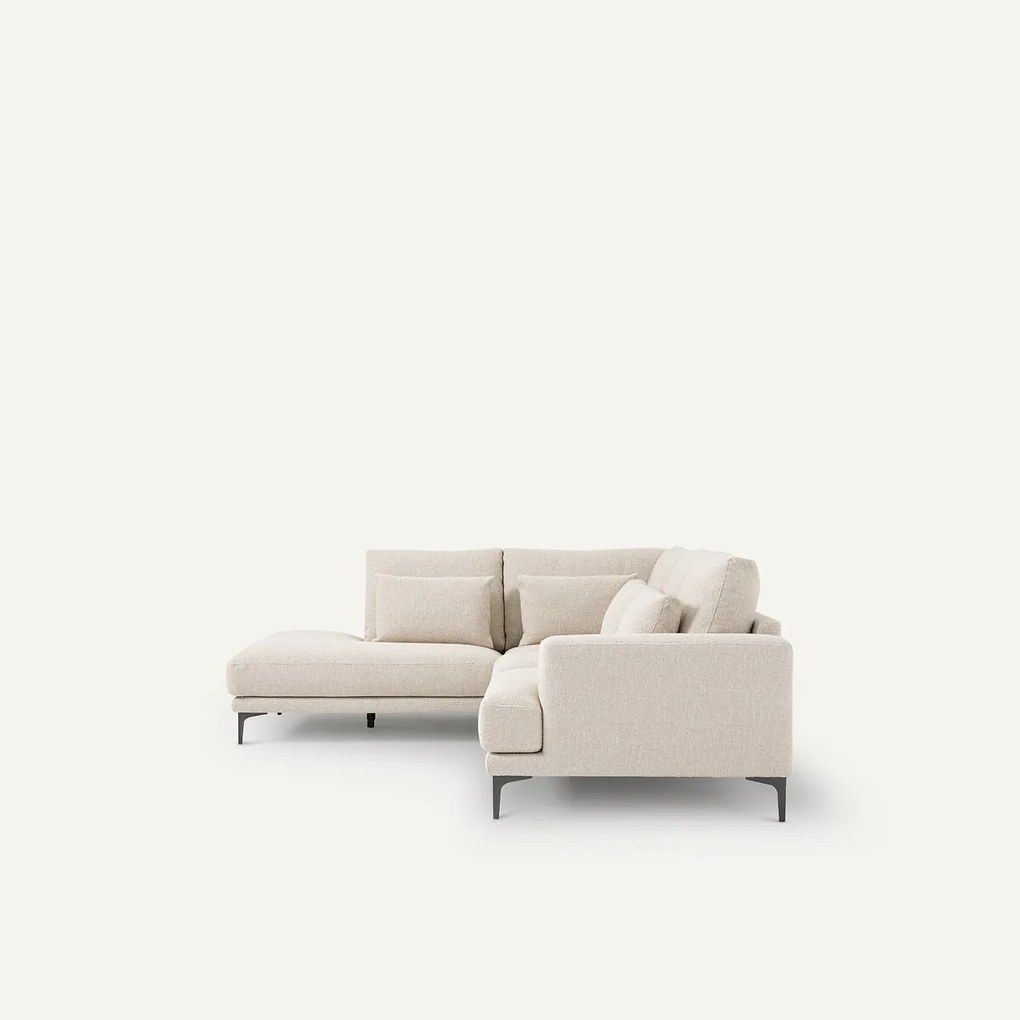 Γωνιακός καναπές με αριστερή κλειστή γωνία και μπουκλέ ταπετσαρία, Marsile