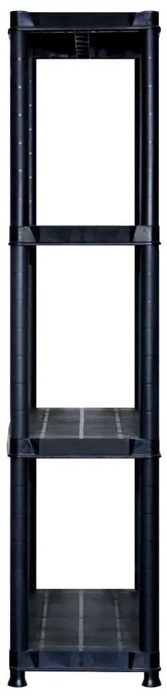 vidaXL Ραφιέρα Αποθήκευσης 4 Επιπέδων Μαύρη 183x30,5x130 εκ. Πλαστική