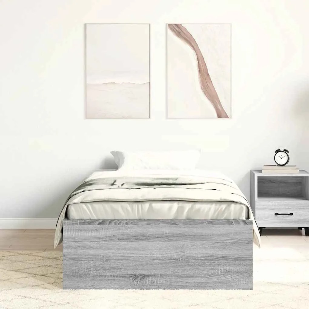 vidaXL Πλαίσιο Κρεβατιού Γκρι Sonoma 90x200 εκ.
