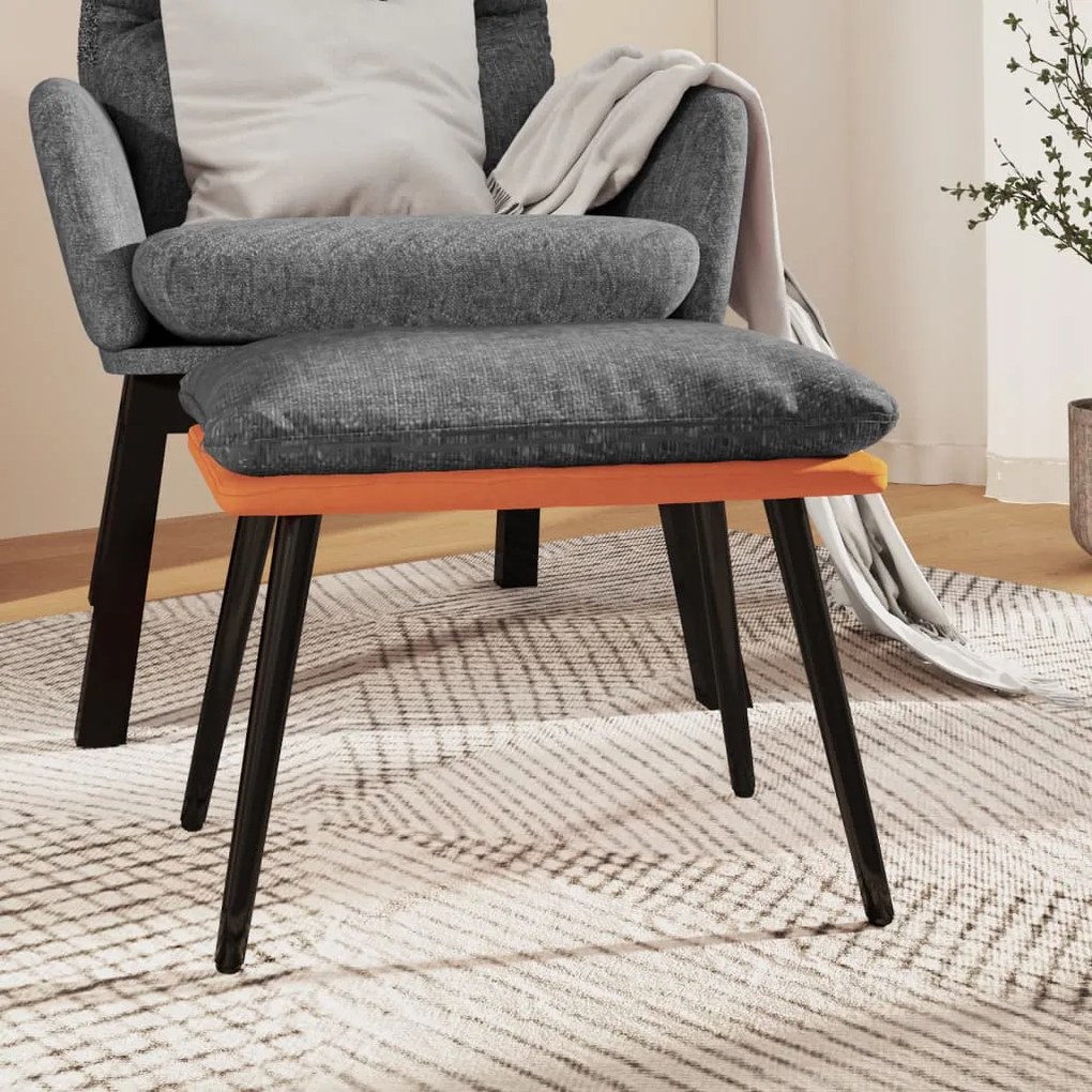 vidaXL Υποπόδιο Αν. Γκρι&Πορτοκαλί 45x29,5x35 εκ. Ύφασμα & Συνθ. Δέρμα