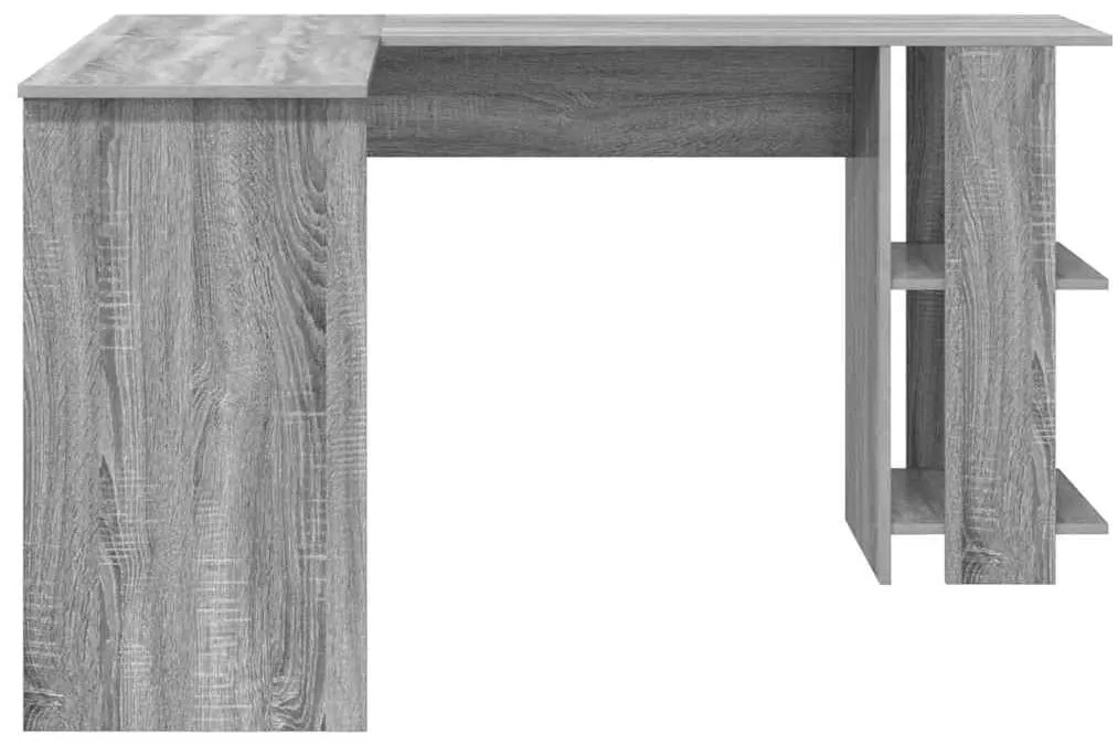 vidaXL Γωνιακό γραφείο με ράφι Γκρίζο Σονομα 140 x 113,5 x 75 εκ.