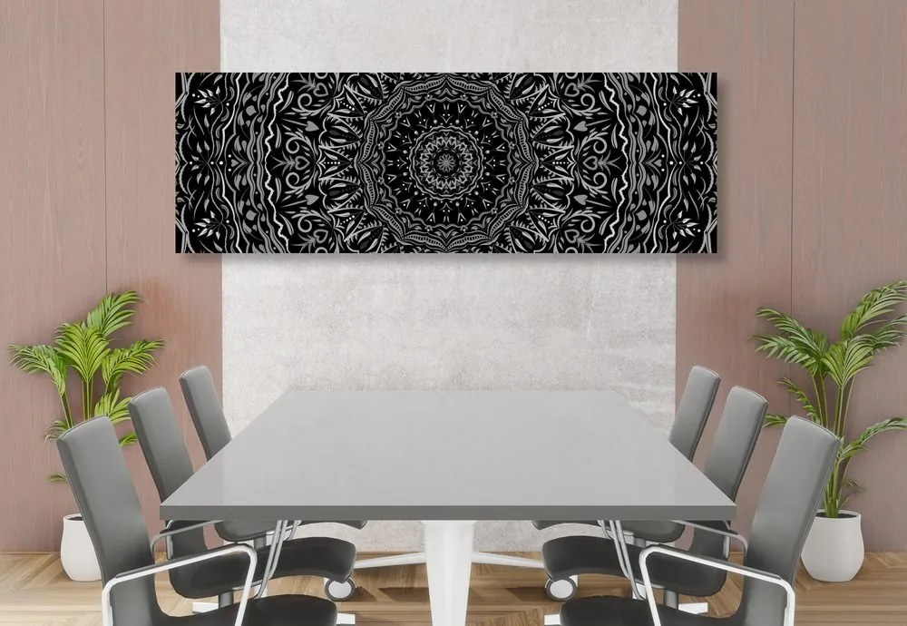 Εικόνα Mandala σε στυλ vintage σε μαύρο & άσπρο - 150x50