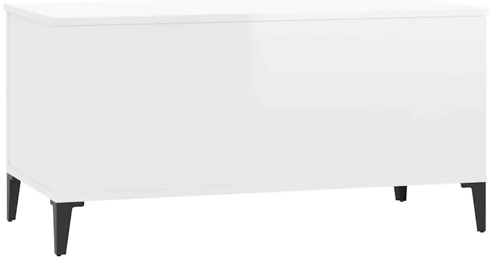 vidaXL Τραπεζάκι Σαλονιού Γυαλ. Λευκό 90x44,5x45 εκ. Επεξεργ. Ξύλο