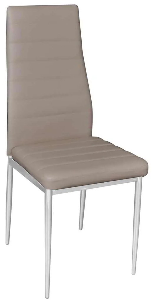 Καρέκλα Jetta-I Χρώμιο/PVC Cappuccino Συσκ.6τμχ 40x50x95cm