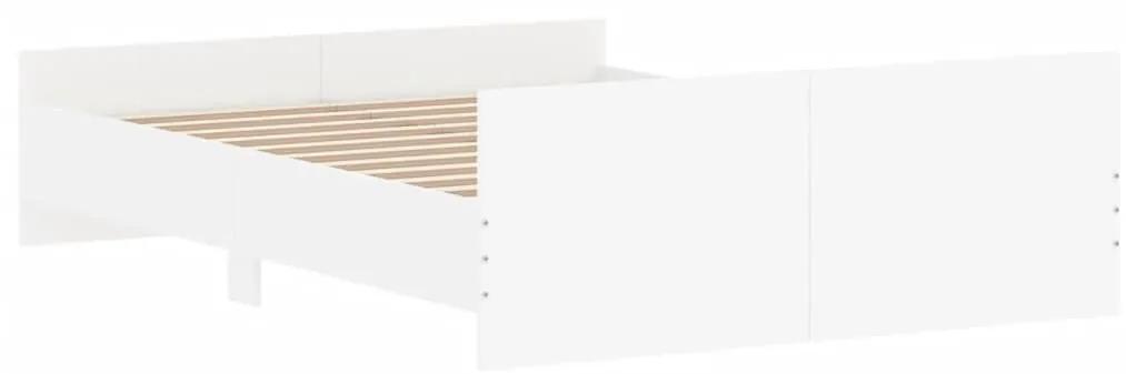 Πλαίσιο Κρεβατιού με Κεφαλάρι &amp; Ποδαρικό Λευκό 135 x 190 εκ. - Λευκό
