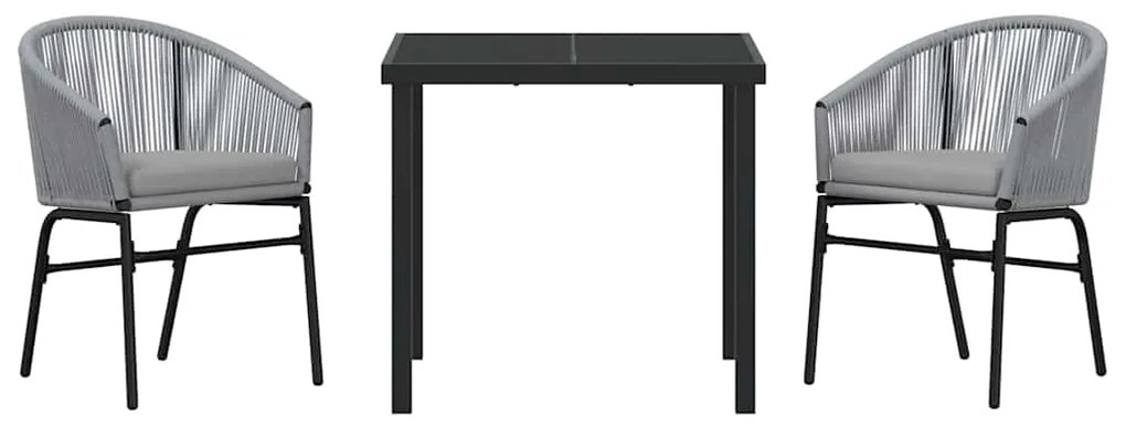 vidaXL Σέτ φαγητού για κήπο 3 pcs Ανθρακί Χάλυβας με επίστρωση πούδρας