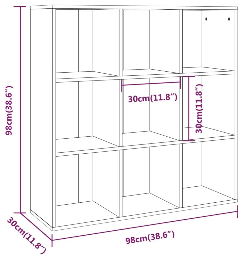 Βιβλιοθήκη Γκρι Sonoma 98 x 29 x 97,5 εκ. - Γκρι