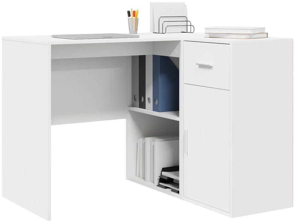 vidaXL Γωνιακό Γραφείο Λευκό 102x88x75 εκ. Επεξεργασμένο Ξύλο