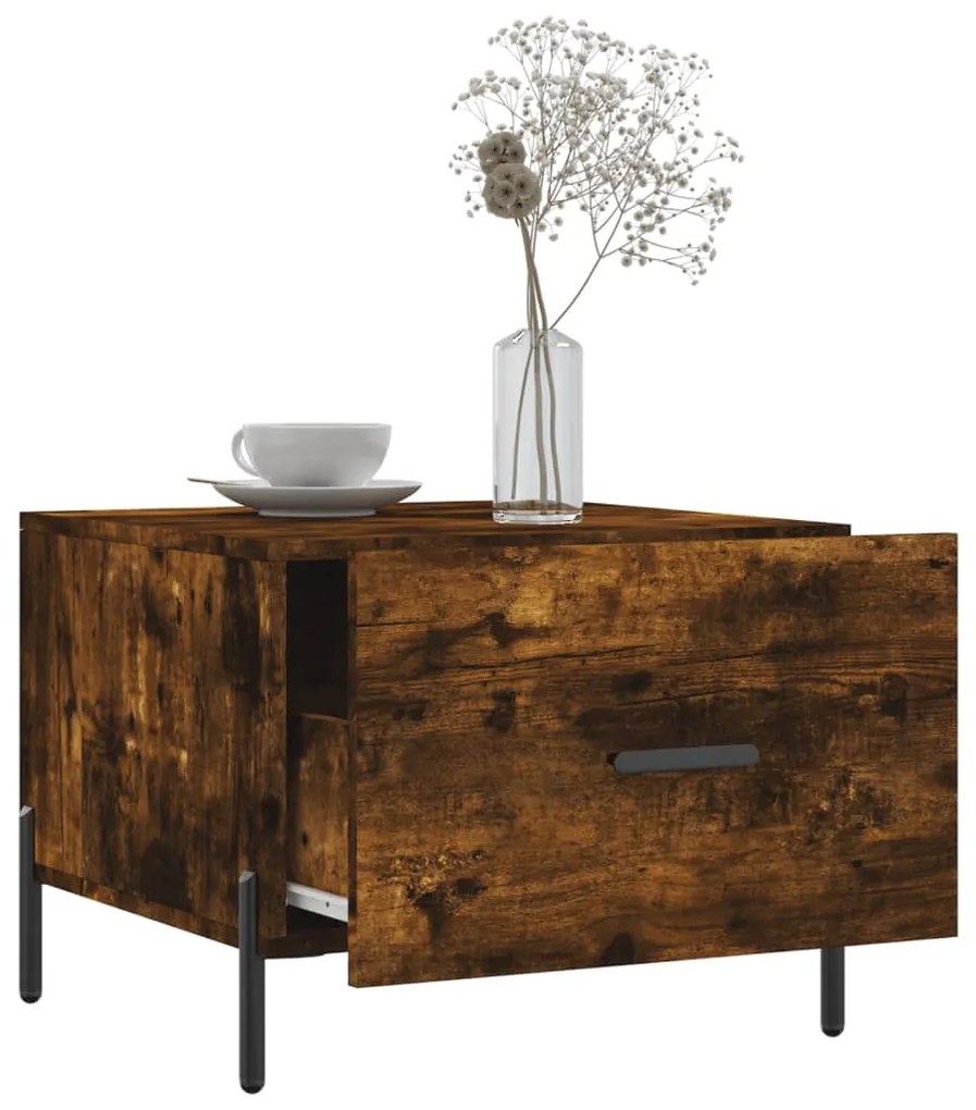 vidaXL Τραπεζάκια Σαλονιού 2 τεμ Καπνιστή Oak 50x50x40 εκ Επεξ. Ξύλο