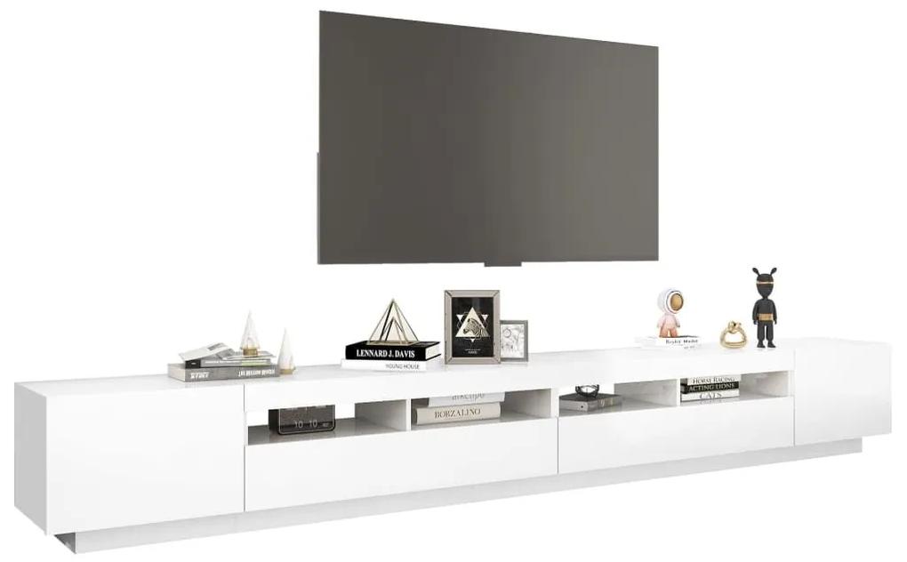 Έπιπλο Τηλεόρασης με LED Γυαλιστερό Λευκό 300 x 35 x 40 εκ. - Λευκό