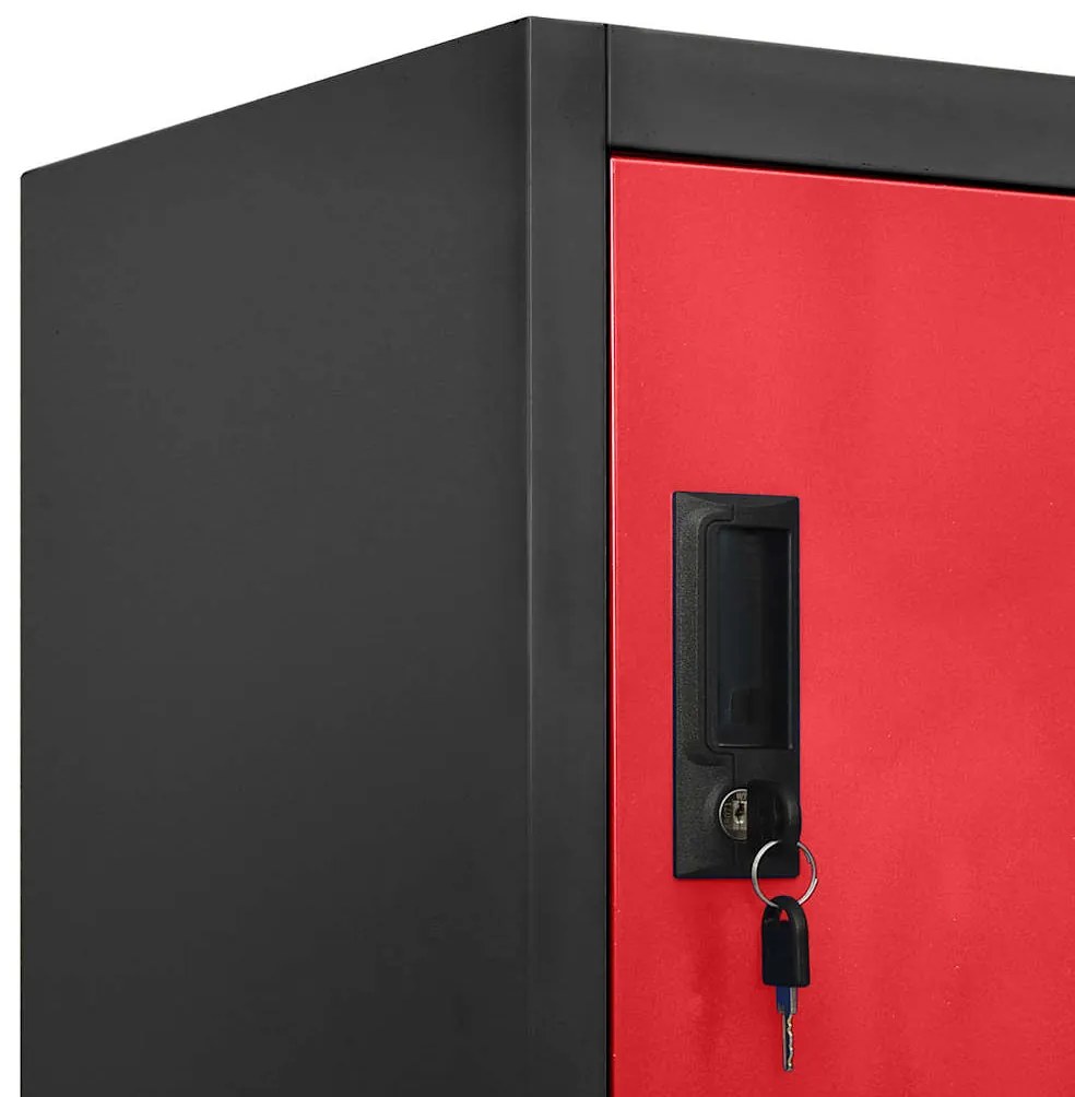 vidaXL Φοριαμός Ανθρακί και Κόκκινο 90 x 40 x 180 εκ. Ατσάλινος