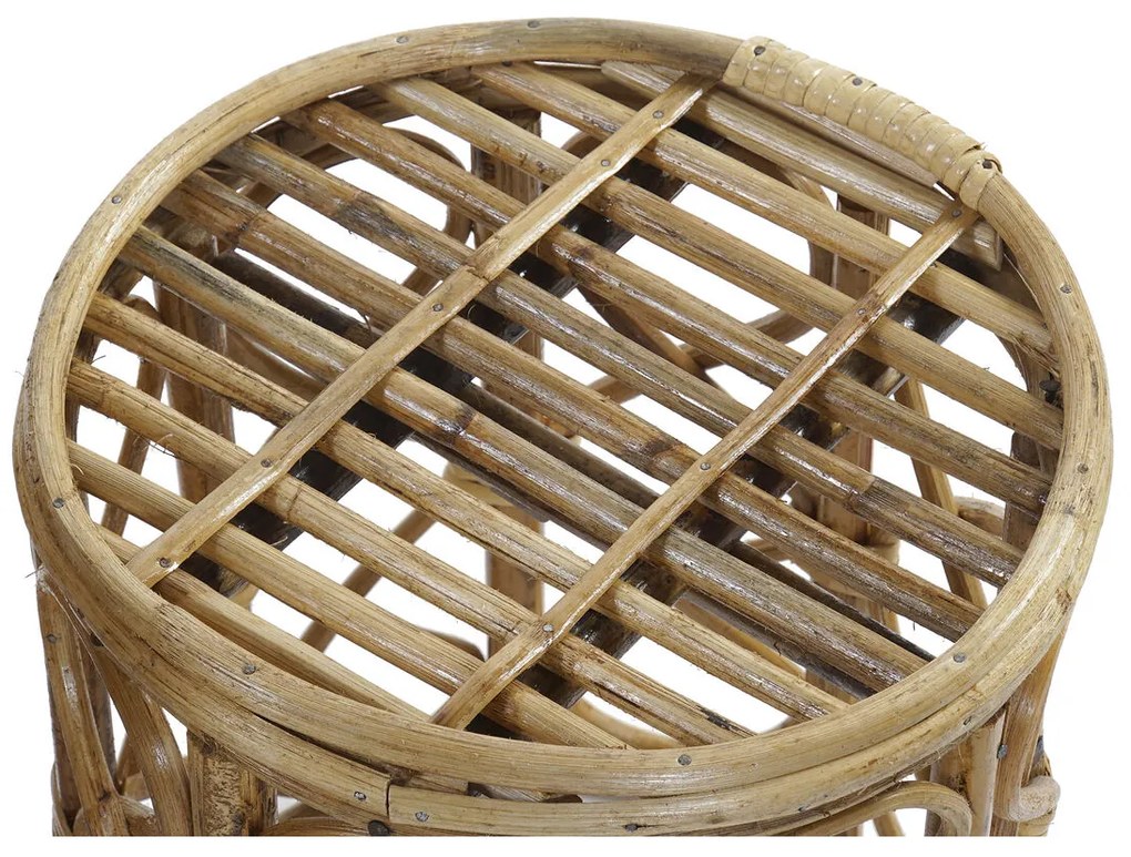 Σετ με 3 τραπέζια DKD Home Decor 39 x 39 x 41 cm Φυσικό λυγαριά