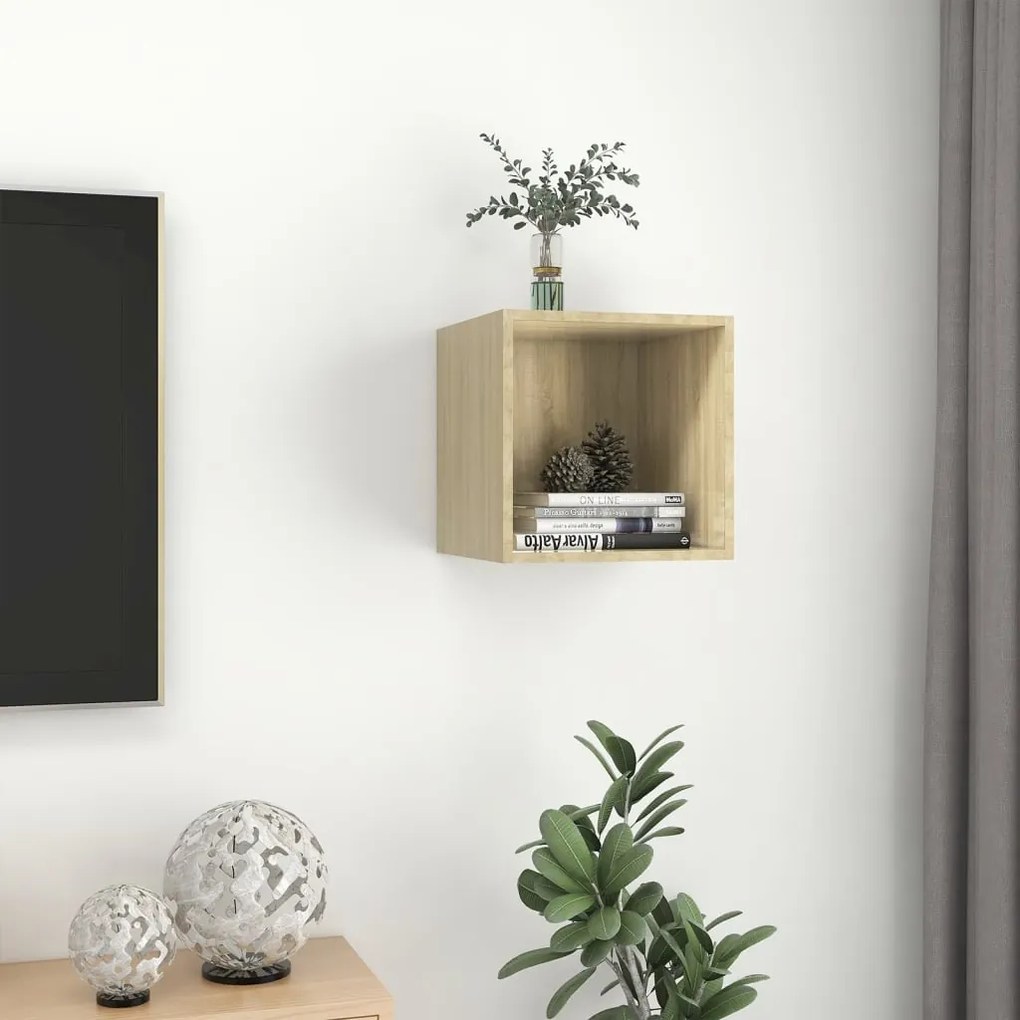 vidaXL Ντουλάπι Τοίχου Sonoma Δρυς 37 x 37 x 37 εκ. από Επεξ. Ξύλο