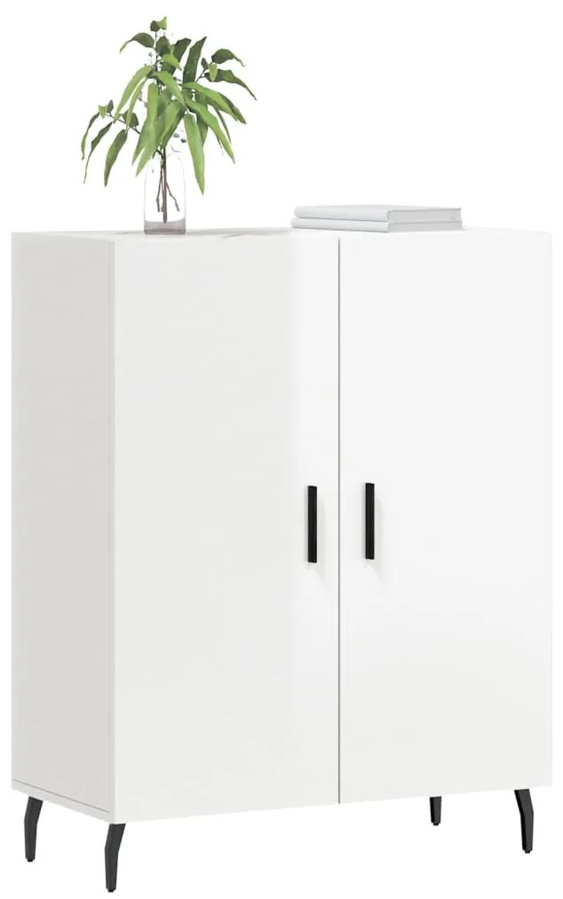 vidaXL Ντουλάπι Γυαλιστερό Λευκό 69,5x34x90 εκ. Επεξεργασμένο Ξύλο