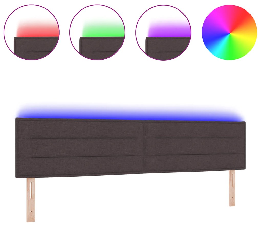 vidaXL LED Κεφαλάρι Γραμμών Σχεδίου Σκούρο Καφέ 100 εκ Ύφασμα