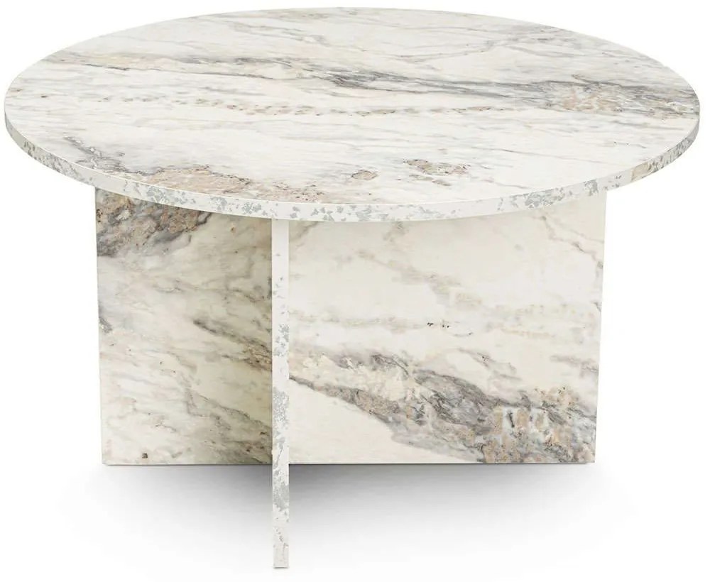 Τραπέζι Σαλονιού Harmoni 262ARD1102 80x80x45cm Marble Effect White