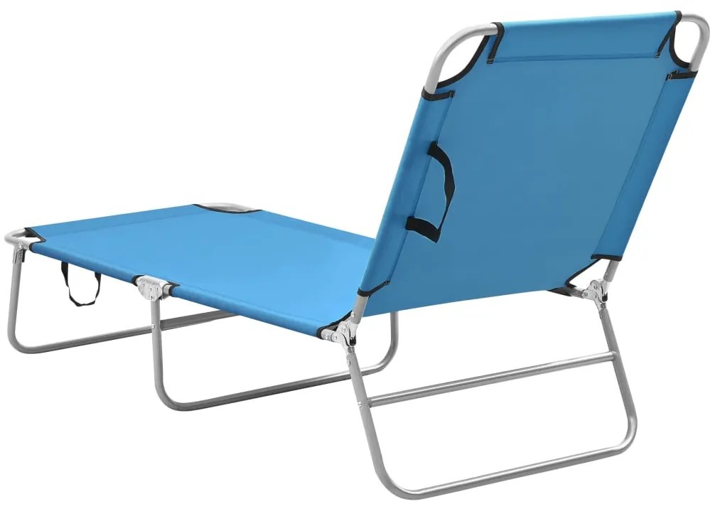 vidaXL Ξαπλώστρα Πτυσσόμενη Τιρκουάζ Μπλε από Ατσάλι / Ύφασμα