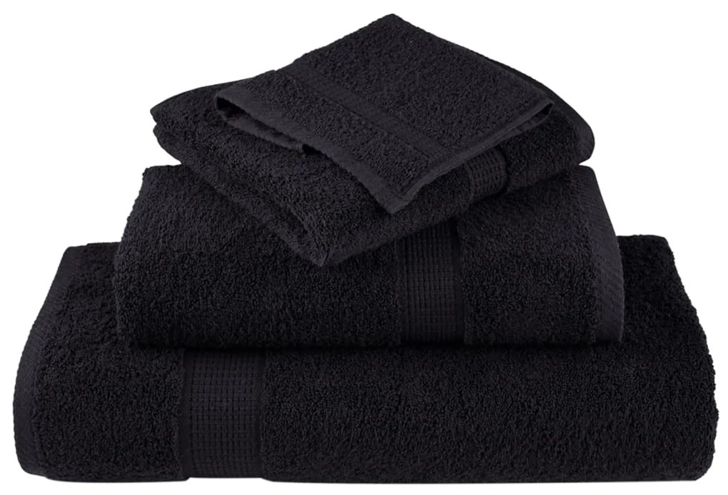 vidaXL Πετσέτες 2 pcs Μαύρο 15 x 21 cm Βαμβάκι