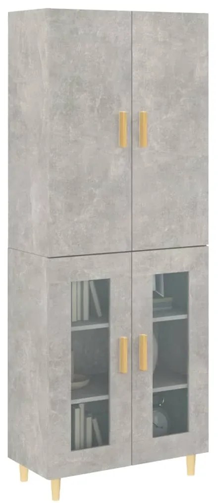 vidaXL Ντουλάπι Γκρι Σκυροδέματος 69,5x34x180 εκ. Επεξεργασμένο Ξύλο