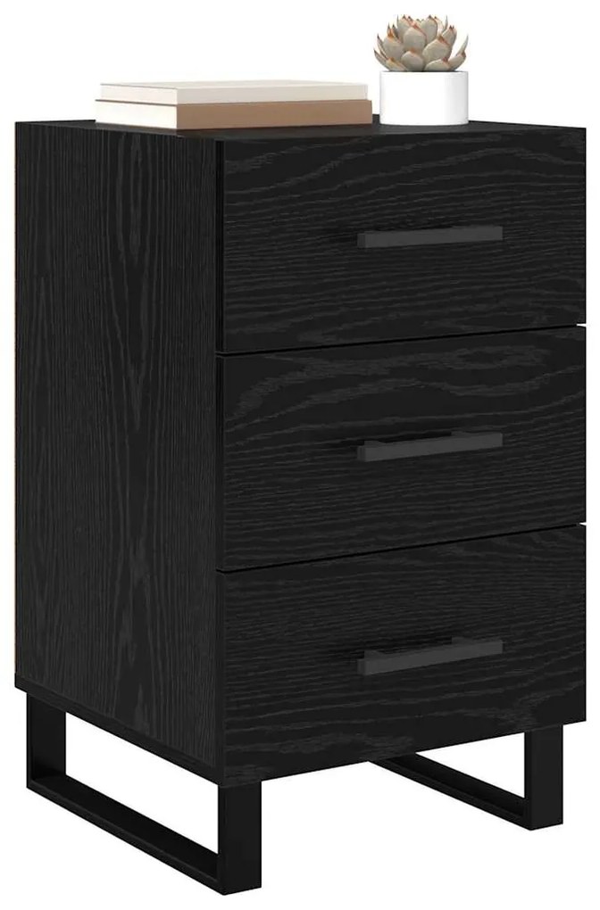 vidaXL Κομοδίνο Μαύρη Οξυά 40 x 40 x 66 εκ. Επεξεργασμένο ξύλο