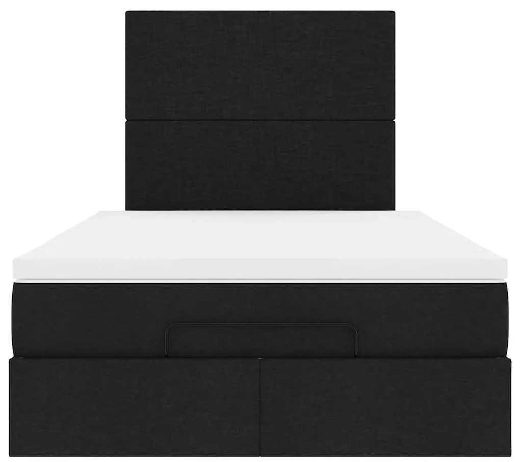 Οθωμανικό κρεβάτι με στρώμα & LEDs Μαύρο 120x190 cm Ύφασμα 3313908