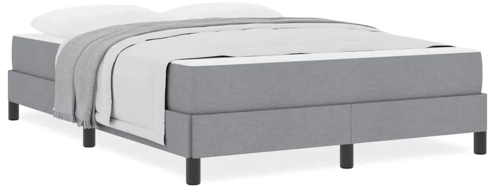 vidaXL Κρεβάτι με ελατήρια Άλλο Ανοιχτό γκρι 140 x 200 cm ύφασμα