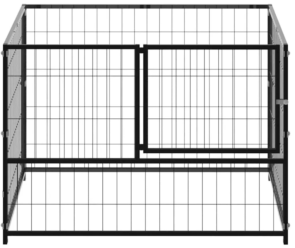 vidaXL Σπιτάκι Σκύλου Μαύρο 100 x 100 x 70 εκ. Ατσάλινο