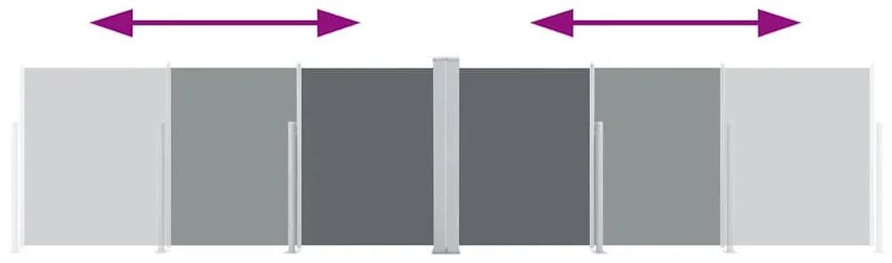 vidaXL Σκίαστρο Πλαϊνό Συρόμενο Ανθρακί 140 x 600 εκ.