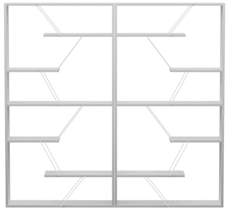 Βιβλιοθήκη Tars γκρι-λευκό 168x24x157εκ 168x24x157 εκ.