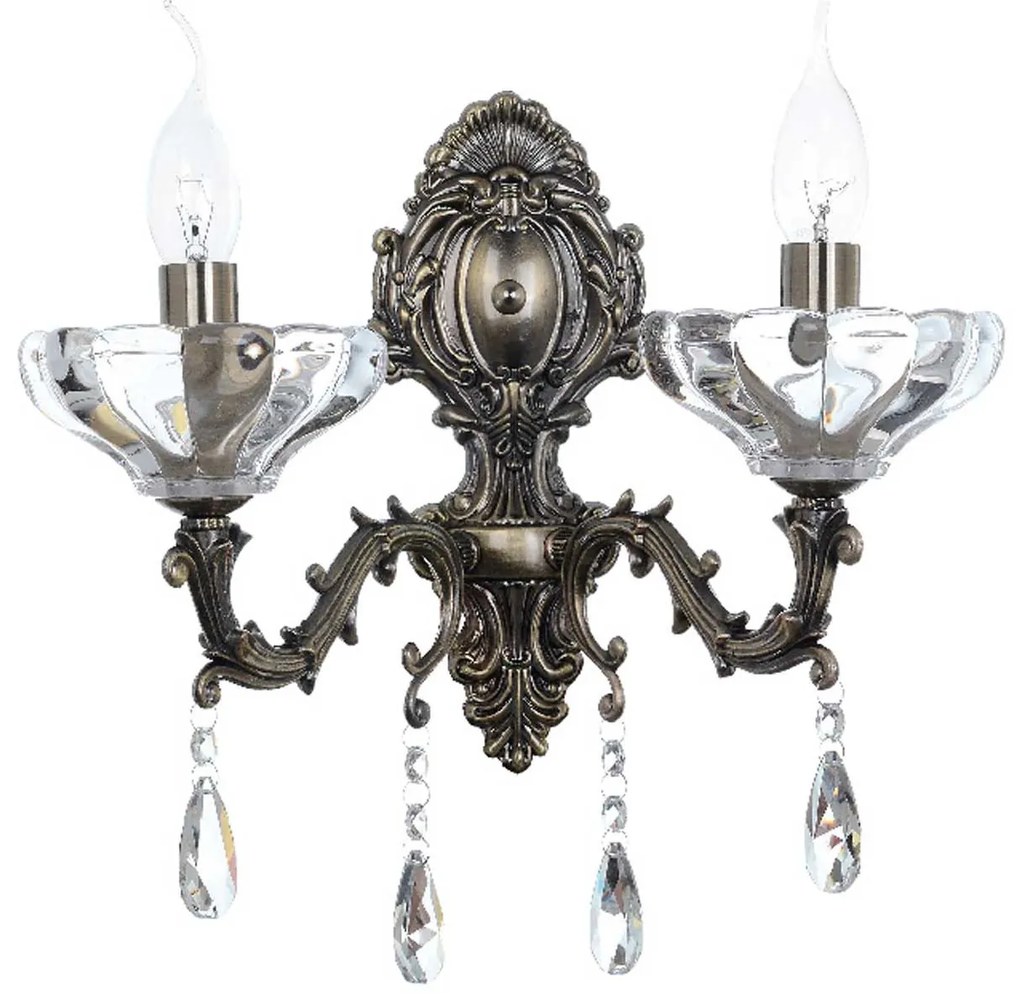 Φωτιστικό Τοίχου Elegant TNK854532W Bronze Crystal, Metal